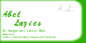abel lazics business card